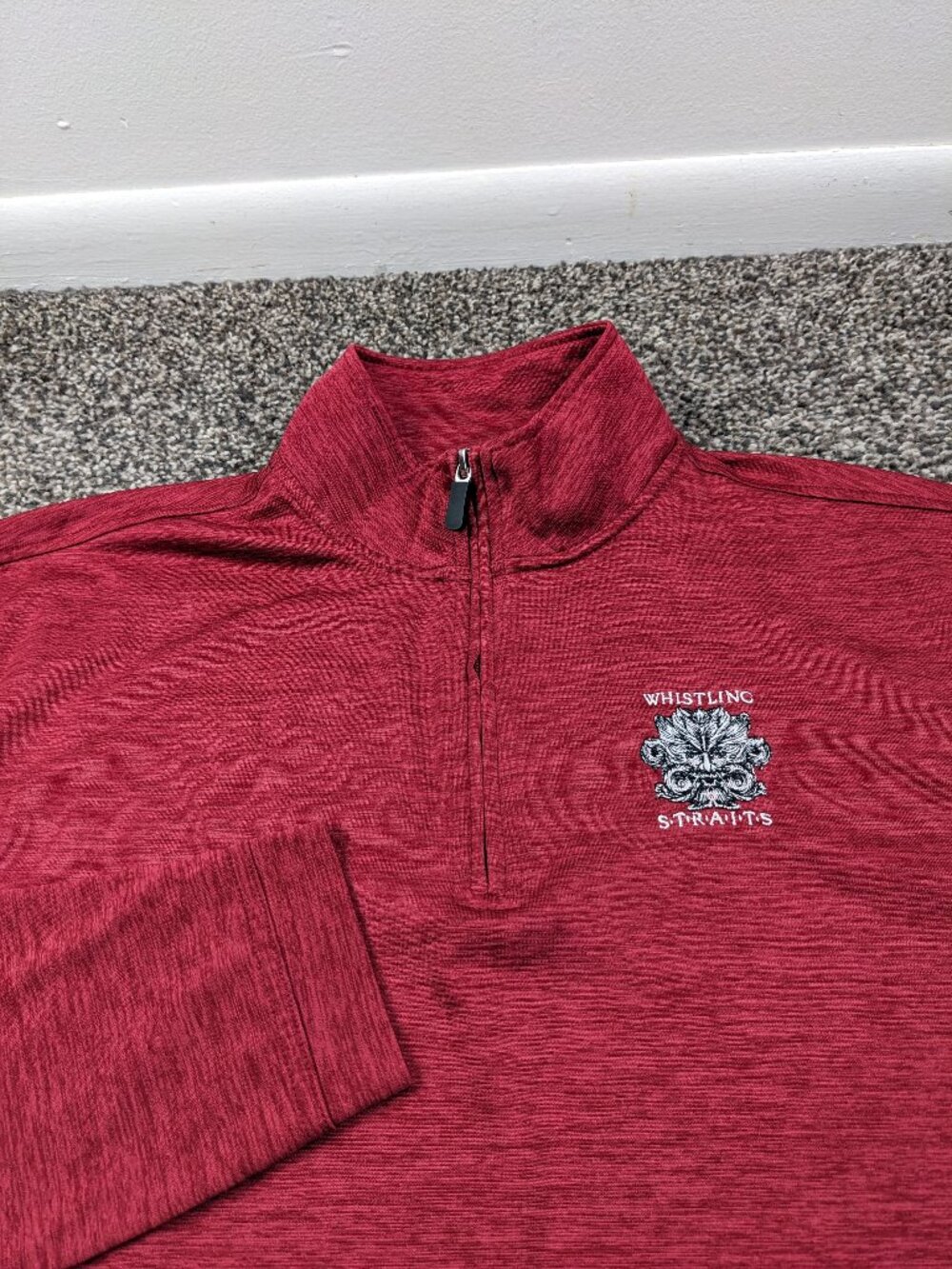 Whistling Straits Jacket Oxford America 1/4 Zip Moisture Wicking Red Mens Small